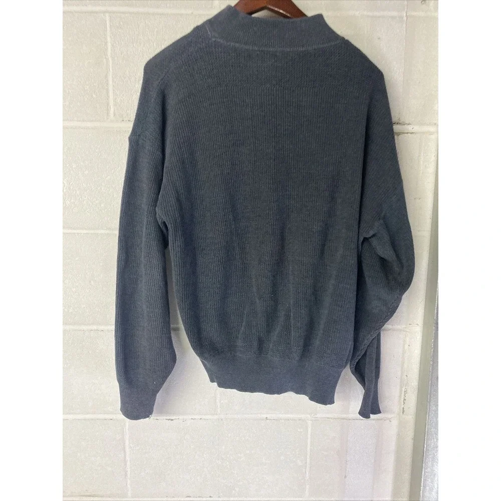 Vtg Cabelas Sidney, NE Mens L Large Blue Gray‎ Green Rag Knit Pullover Sweater